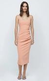 Karina Tuck Midi Dress- Peach Sherbert