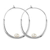 Hunter & Gatherer Hoop Earrings- Pearl/Silver