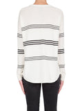 Hyperluxe Striped Sweater- Ivory/Black