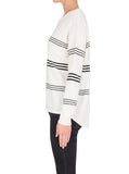 Hyperluxe Striped Sweater- Ivory/Black