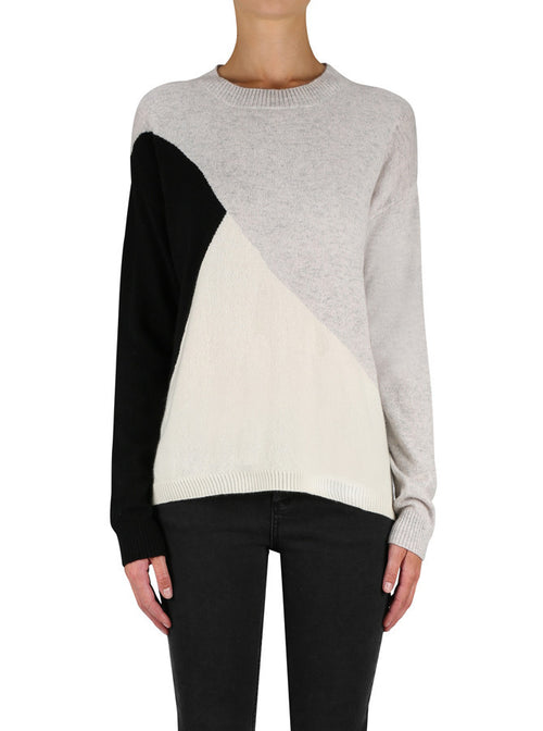 Hyperluxe Sweater- Black/Grey/Ivory