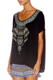 Wide Round Neck Tshirt- Black