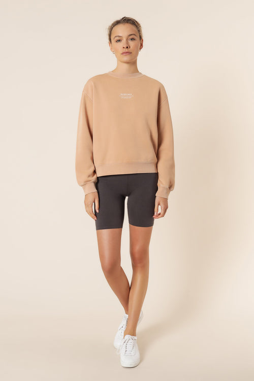 Nude Classic Slogan Sweat- Biscuit