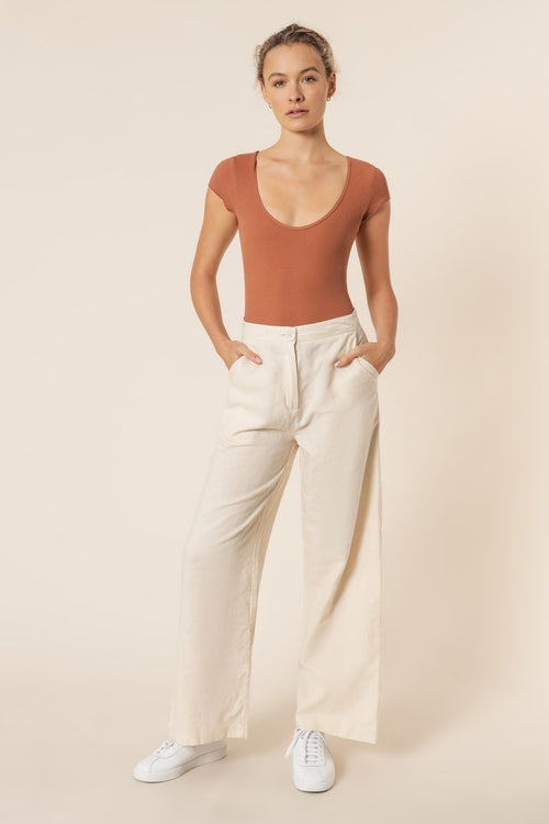 Kora Wide Leg Pant- Almond