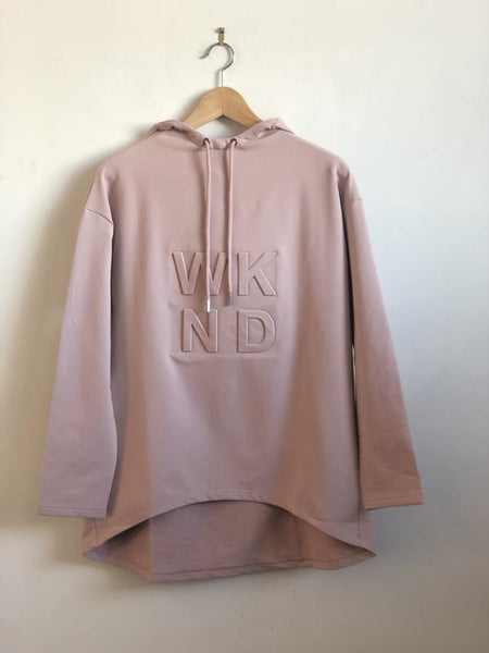 Embossed Hooded Sweat- Blush