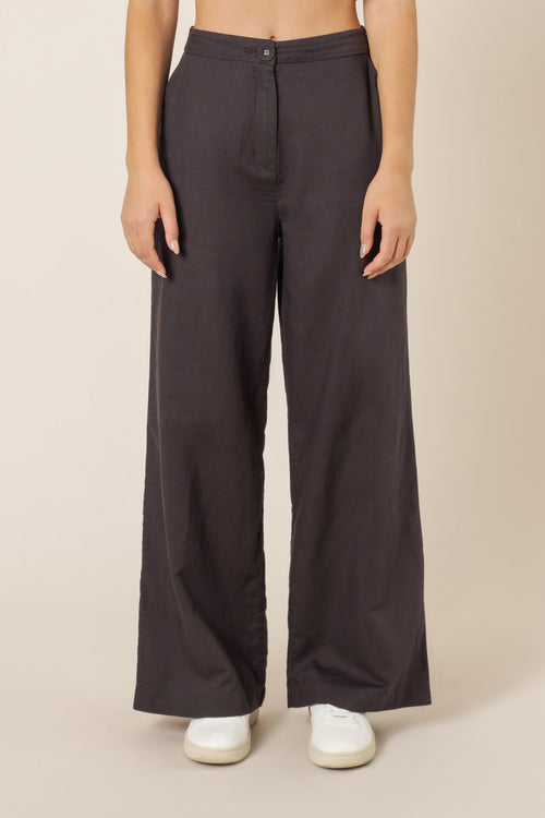 Kora Wide Leg Pant- Coal