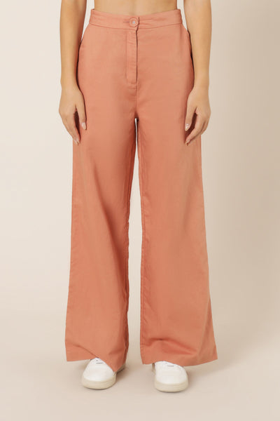 Kora Wide Leg Pant- Terracotta