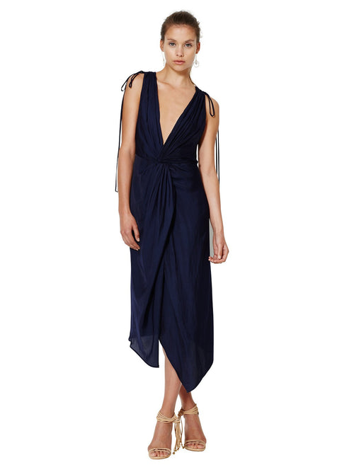 Blue Haze Plunge Dress-Ink