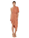 Delphine Asymmetrical Dress- Terracotta