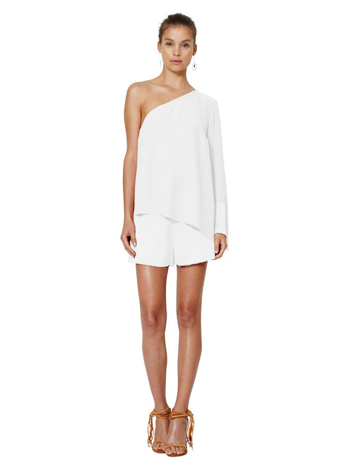 Lunetta Asymmetrical Top- White