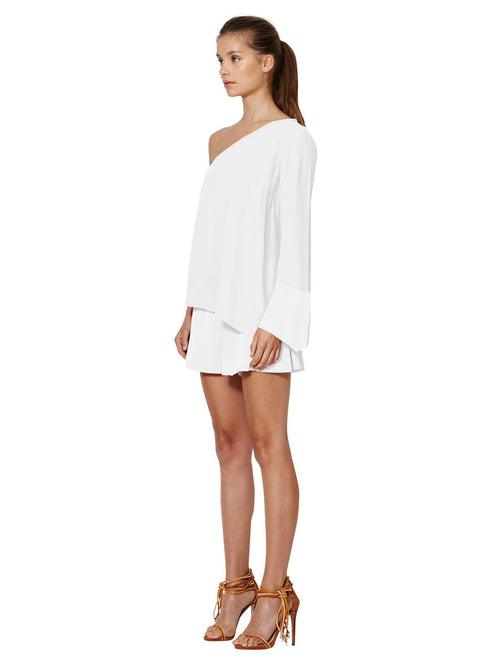 Lunetta Asymmetrical Top- White