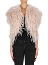 In Full Plume Vest- Champagne Rose