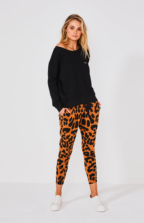 Kenji Comeback Pant- Rust Leopard