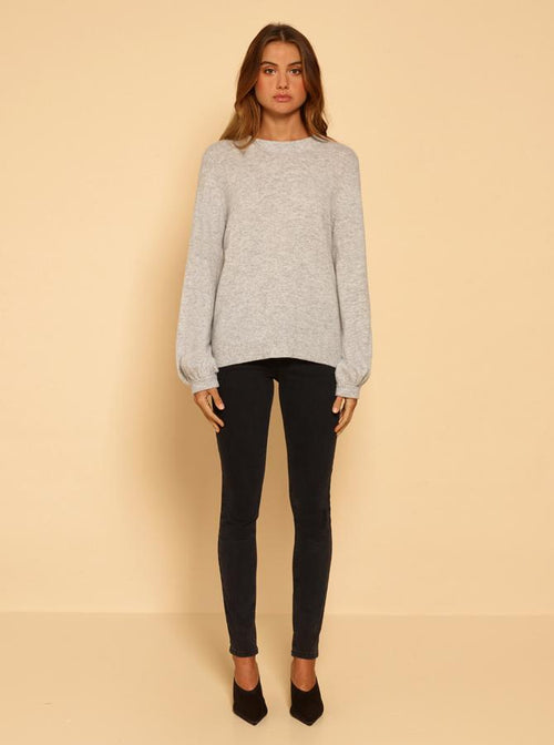 Superluxe Balloon Sleeve Knit- Grey Marle