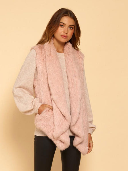 Lush Luxe Fur Vest- Smokey Pink