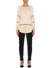 De Chine Wide Sleeve Blouse- Nude
