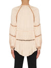 De Chine Wide Sleeve Blouse- Nude