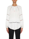 De Chine Wide Sleeve Blouse- White