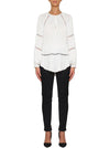 De Chine Wide Sleeve Blouse- White