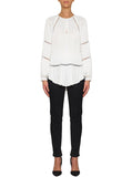 De Chine Wide Sleeve Blouse- White