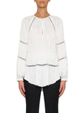 De Chine Wide Sleeve Blouse- White