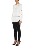 De Chine Wide Sleeve Blouse- White