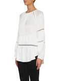 De Chine Wide Sleeve Blouse- White