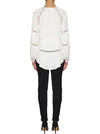 De Chine Wide Sleeve Blouse- White