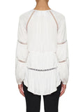 De Chine Wide Sleeve Blouse- White