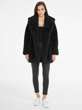 Teddy Luxe Long Jacket- Black