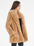 Teddy Luxe Long Jacket- Camel