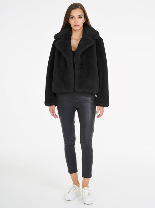 Teddy Luxe Short Jacket- Black