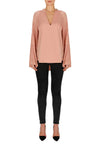 Look Twice Sunray Pleat Blouse- Terracotta