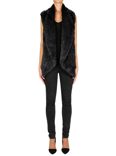 Lush Luxe Fur Vest- Graphite