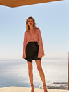 Look Twice Sunray Pleat Blouse- Terracotta