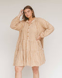 Avalon Smock Dress- Caramel Gingham