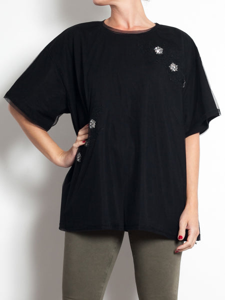 Mesh Tee- Black