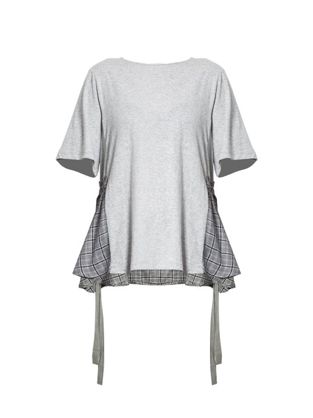 Kitty Spliced Top- Grey