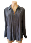 Zip Pleat Shirt- Eclipse