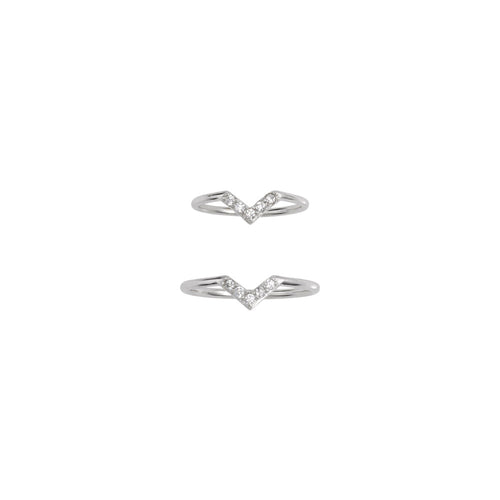 Midnight Hummingbird Crystal Ring Set-Rhodium