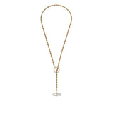 Midnight Prism Lariat Necklace-White Howlite