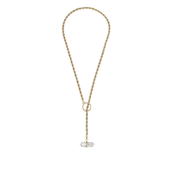 Midnight Prism Lariat Necklace-White Howlite