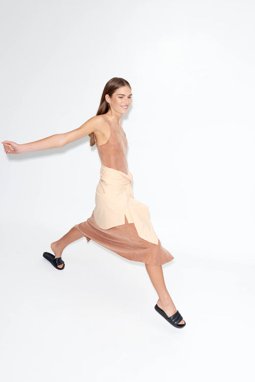 Harlow Cupro Slip Dress- Terracotta