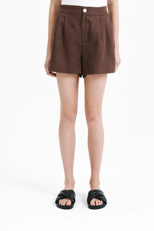 Rynn Linen Short- Cacao