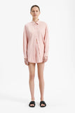 Naya Washed Cotton Shirt- Guava