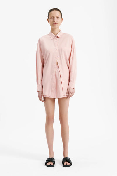 Naya Washed Cotton Shirt- Guava