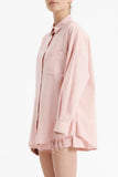 Naya Washed Cotton Shirt- Guava