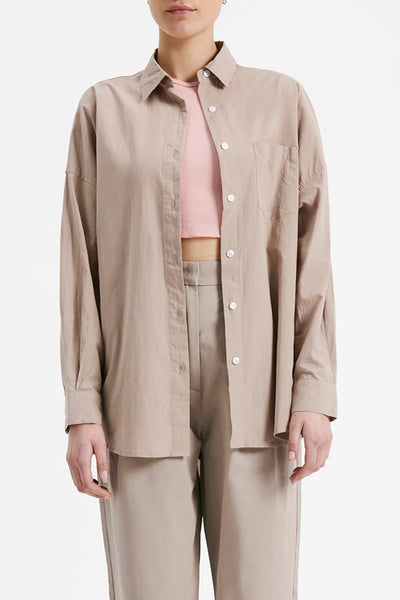 Naya Washed Cotton Shirt- Mink
