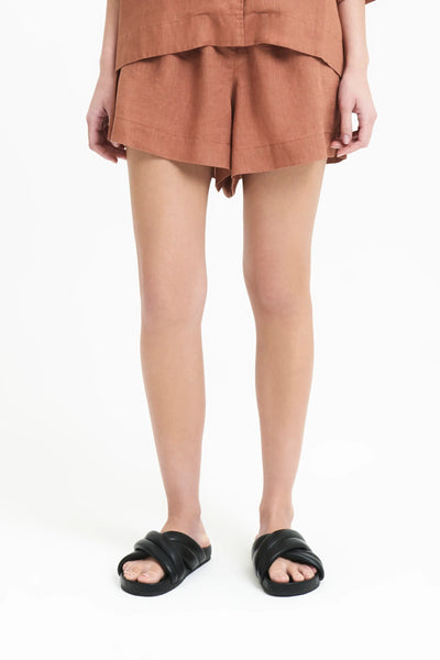 Lounge Linen Short- Terracotta