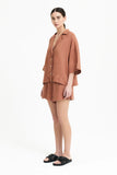 Lounge Linen Shirt- Terracotta